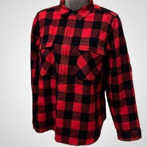 J. Crew Wool Buffalo Plaid Pullover Jacket, Sz M